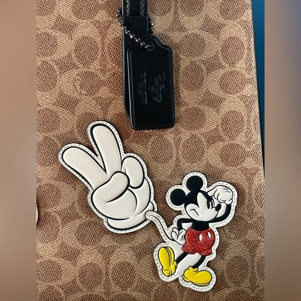 Disney x Coach Charlie Carryall Mickey Mouse Patches and Mickey Charm 69193 NWOT - Picture 6 of 17